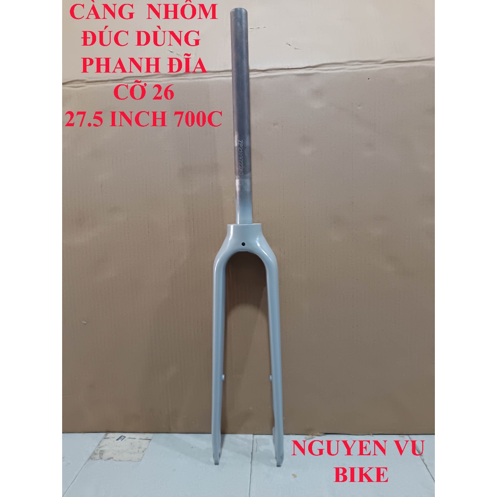 Càng, đơ nhôm đúc siêu cứng dùng phanh đĩa, bánh 26-27.5-700c, Phuộc nhôm xe đạp bánh 26-27.5-700c.