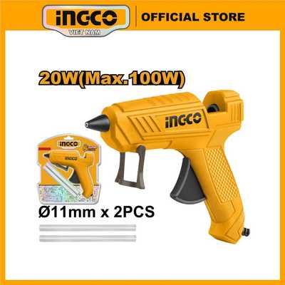 Súng bắn keo nến 20W INGCO GG148 dùng điện, keo nến đi kèm 2 que dài 150mm đường kính que keo 11,2mm