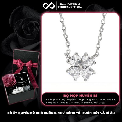 [HCM Hỏa Tốc] Dây chuyền bạc nữ KYDOPAL mặt cỏ bốn lá 4 cánh tim mặt đính đá giọt nước trang sức 925 - PAL9C3C30