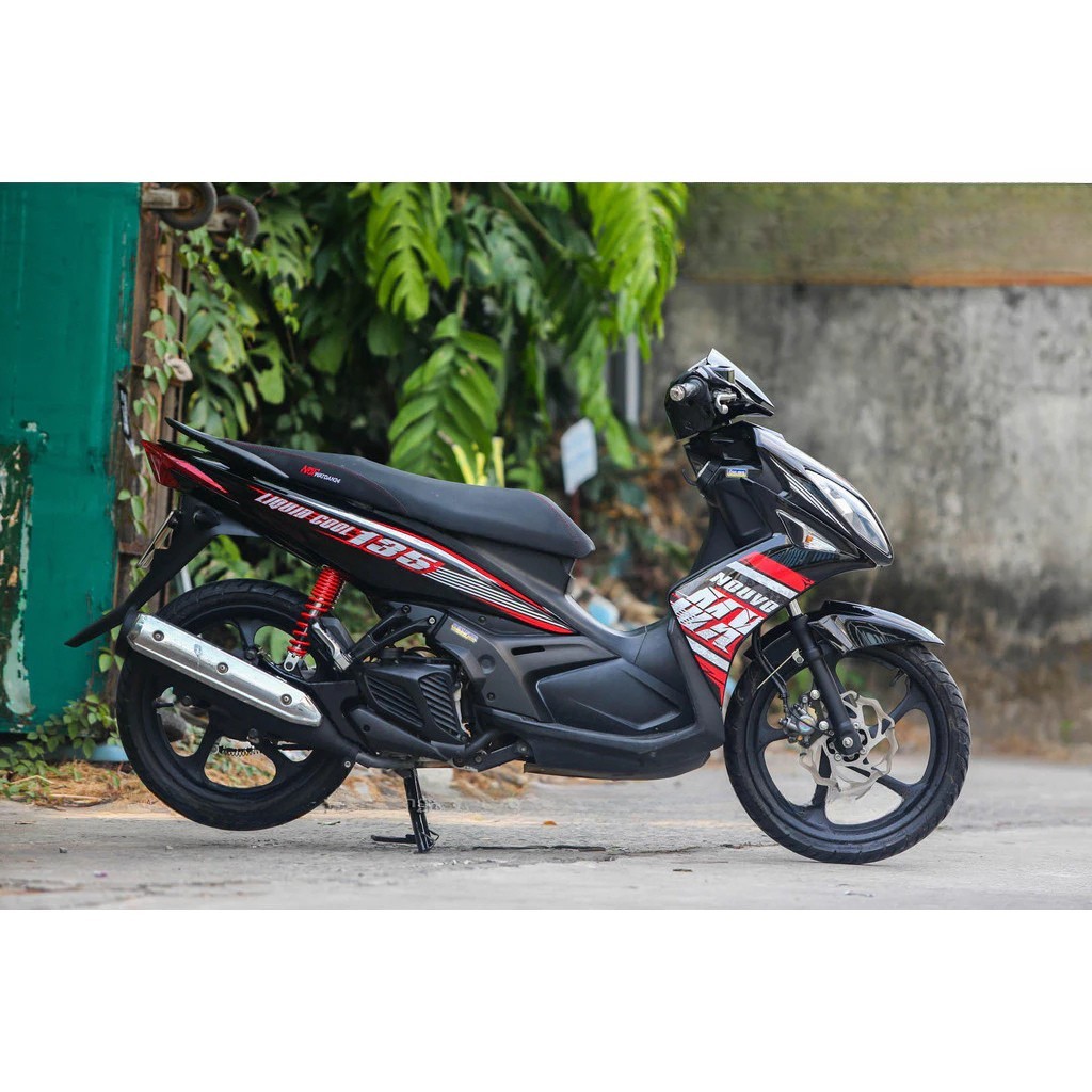 Tem rời Nouvo LX mẫu MX đỏ đen xám, thiết kế đẹp mắt, in sắc nét, 3 lớp không bay màu MD00173