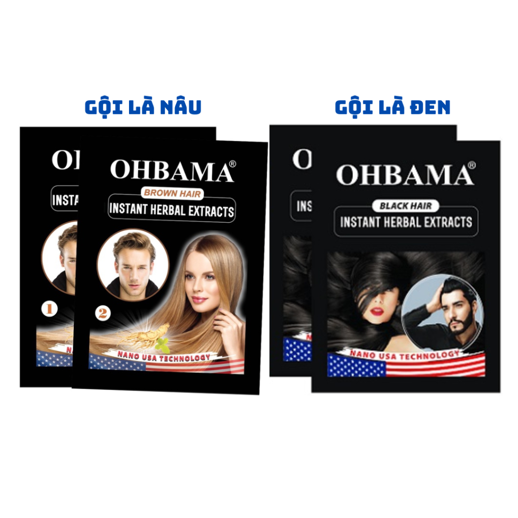 Dầu Gội Nhuộm Tóc Gội Là Đen, Gội Là Nâu Từ Thảo Mộc OHBAMA Hair Instant Wash 20ml - Lẻ 1 gói