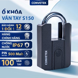 Ổ Khóa Vân Tay Thông Minh CONVETEKCV - S150 Mở Bằng Vân Tay, App TTlock, Chìa Cơ Dự Phòng, Cỡ Lớn, Chống Cắt, Chống Nước
