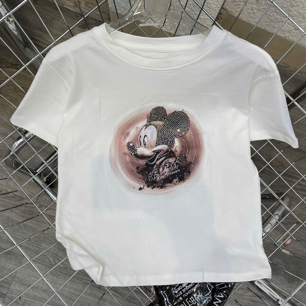 Aó thun cotton vạt bằng hình mickey mã B170