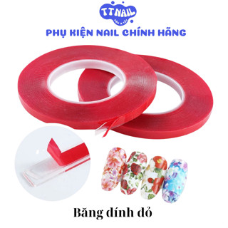 Băng dính đỏ gắn mẫu móng nailbox - Băng keo dán bảng mẫu nail.Phụ kiện nail chính hãng