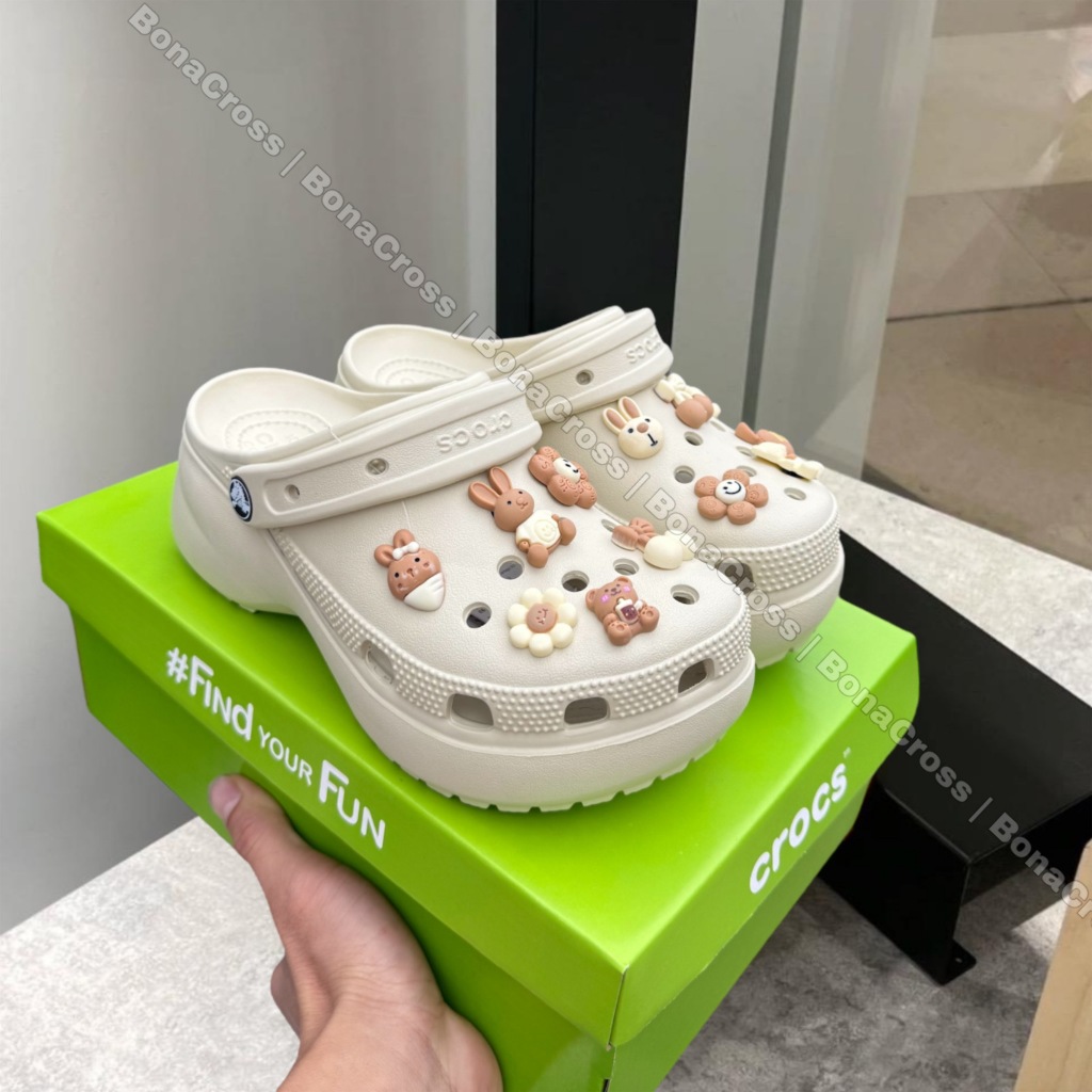 (Full Box) Dép Cross Platform Clog - Dép Cross nữ đế cao 5CM mới nhất 2025