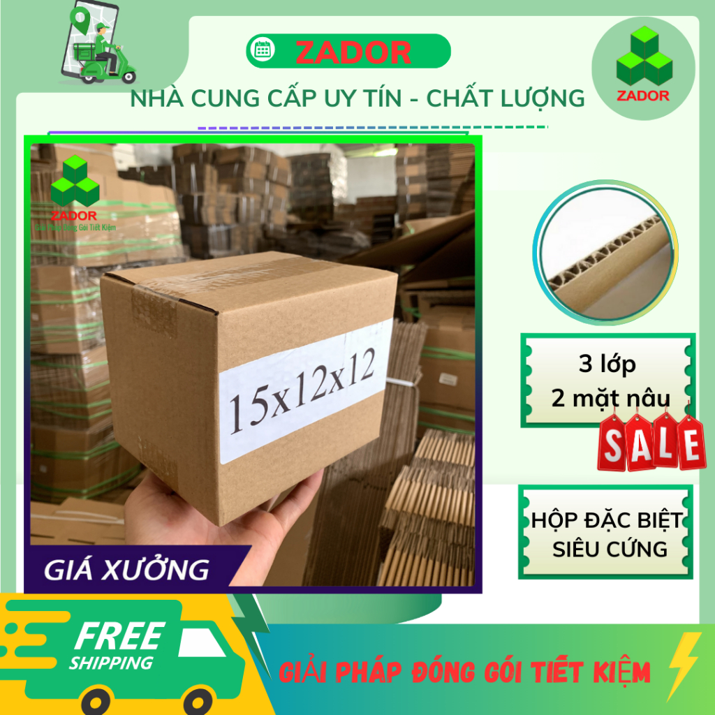 thùng carton đa năng - chất lượng cao.Thùng carton size 15x12x12 , thùng đóng hàng , hộp carton nhỏ 