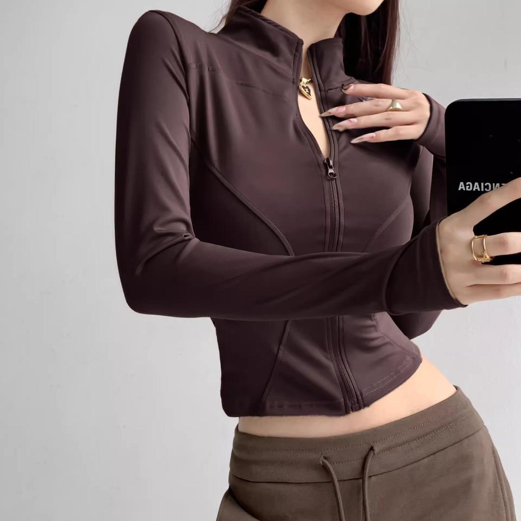 Áo Khoác Tập Gym Nữ, Áo Khoác Chống Nắng Dây Kéo Dài Yoga Ôm Sát Co Giãn Thấm Hút Mồ Hôi Evasport