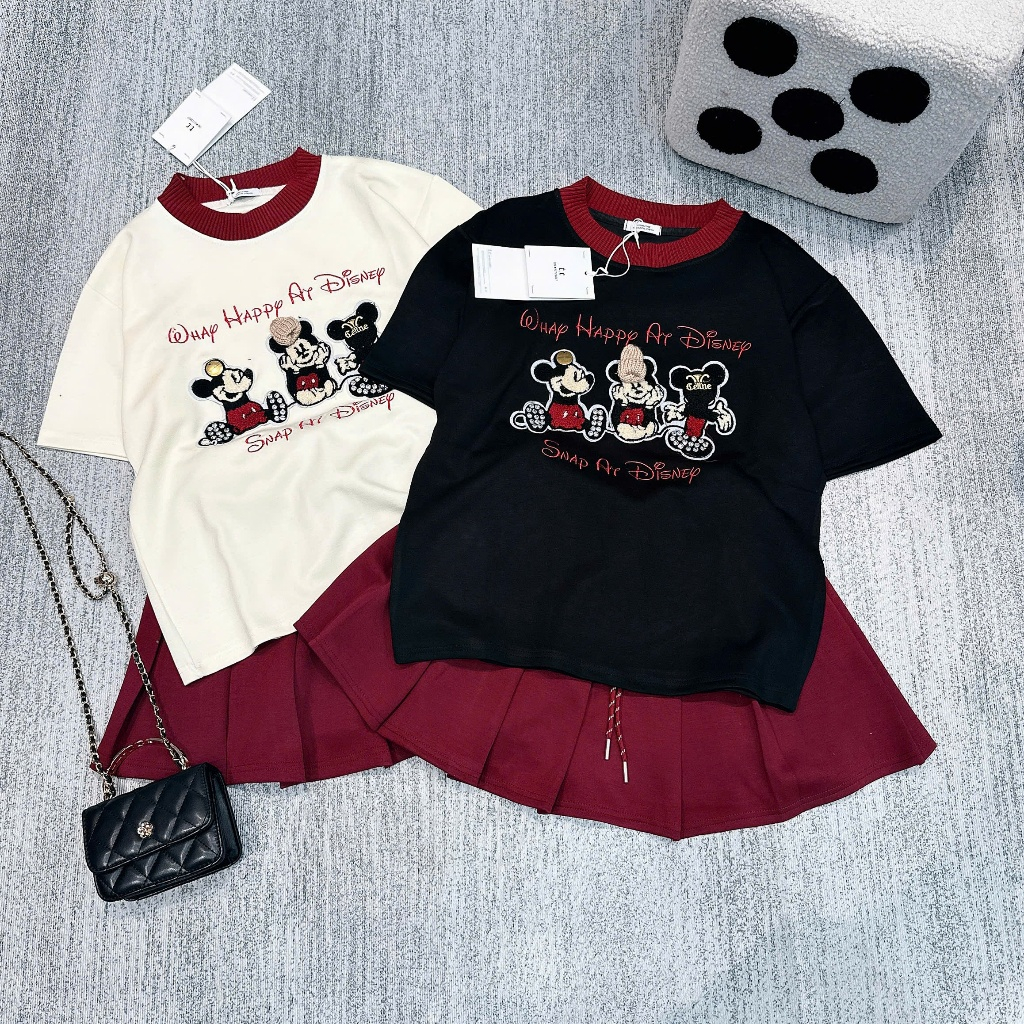 Set Váy Nữ áo micky cổ tròn,Set váy xếp ly (Có Lót Trong) Vải mì nỉ QC dày đẹp mềm mịn cổ thun bo dệt SIZE 40-65 KG NG01 | BigBuy360 - bigbuy360.vn