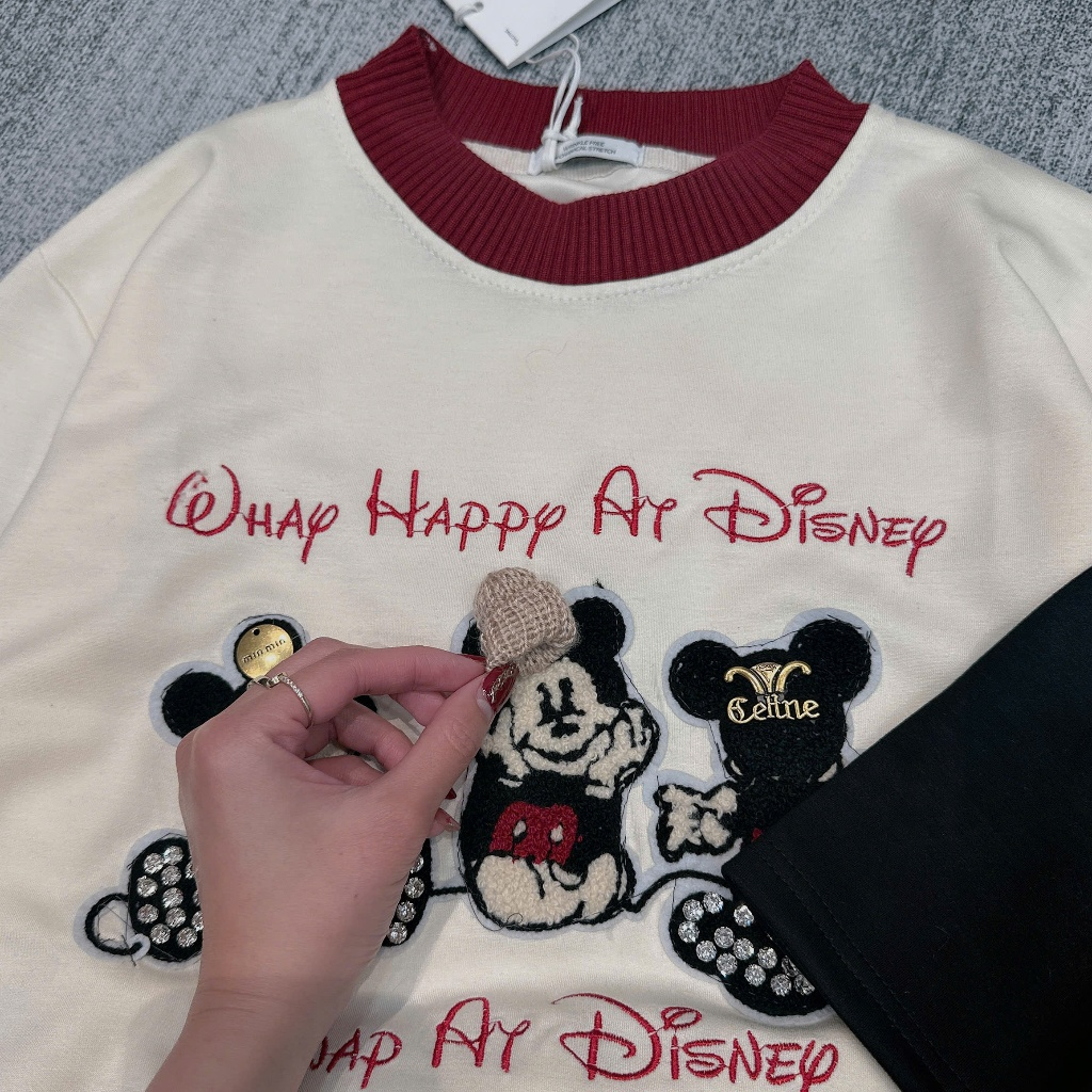 Set Váy Nữ áo micky cổ tròn,Set váy xếp ly (Có Lót Trong) Vải mì nỉ QC dày đẹp mềm mịn cổ thun bo dệt SIZE 40-65 KG NG01 | BigBuy360 - bigbuy360.vn