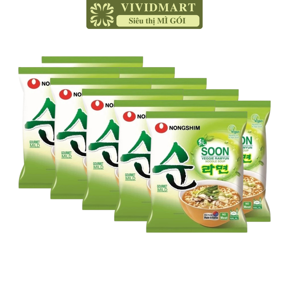 [SET10GÓI]-NONGSHIM - Mì chay Nongshim Soon Veggie, Mì Nongshim chay, Mì chay Soon Veggie, Mì chay H