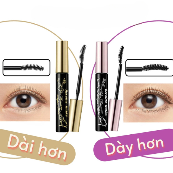 Mascara Chuốt Mi Dạng Màng Phim Nâng Cao Làm Cong, Dài Và Dày Mi Kissme Heroine Mascara Super WP