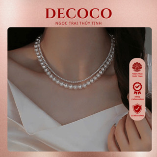 Dây chuyền nữ De Coco Calla choker hạt trai thuỷ tinh layer 2 lớp to nhỏ (kèm Túi giấy + Hộp + Thiệp) DECOCO ACCESSORIES