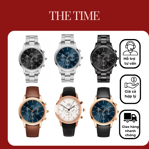 ( Tặng vòng tay DW) Đồng hồ DW - Đồng hồ Daniel Wellingonam Iconic Chronograph Link 42mm Full Box