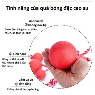Bóng Cao Su Đồ Chơi Cho Chó Mèo - Bóng Đàn Hồi Vận Động, Đồ Chơi Huấn Luyện Thú Cưng Nhiều Kích Thước