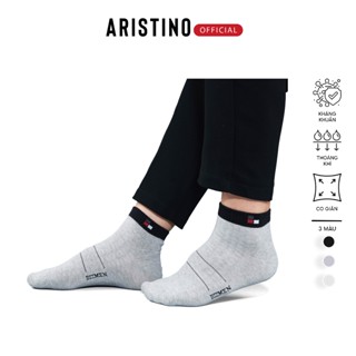 Tất, vớ nam công sở ARISTINO BIZMEN cổ trung kẻ ngang cotton mềm cao cấp khử mùi chống hôi - CSP08