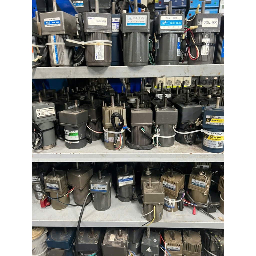 [Điện 220V] Motor giảm tốc  25W + đấu sẵn tụ, phích cắm hàng tháo máy