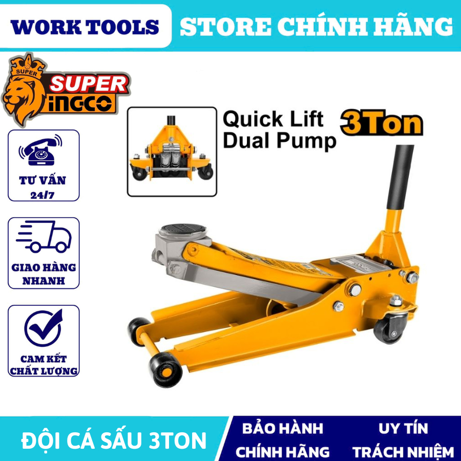 INGCO Đội cá sấu 3 tấn (nâng nhanh) HFJ304  (Cam kết Chính Hãng 100%)