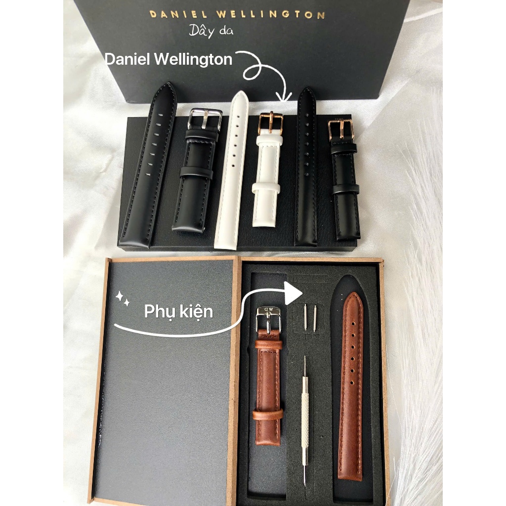 (Tặng kèm phụ kiện thay dây) Dây da Đồng Hồ Daniel Wellington - Dây đồng hồ DW đủ size mặt từ 26mm - 40mm