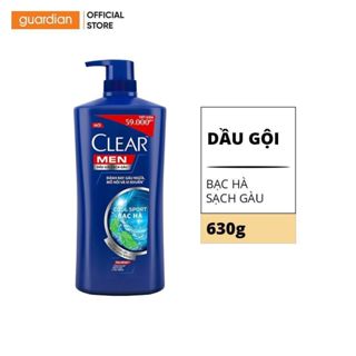 Dầu Gội Hỗ Trợ Sạch Gàu Cho Nam Clear Men Cool Sport Mát Lạnh Bạc Hà 630gr