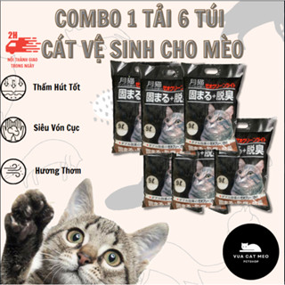 [COMBO 1 TẢI 6 TÚI] Cát Vệ Sinh Cho Mèo MoonCat, Cát Nhật Đen 9L – Không Bụi, Chất Lượng Tốt Nhất, An Toàn Cho Mèo