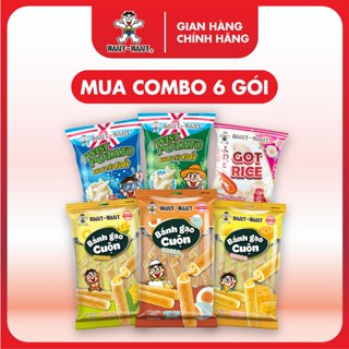 Combo 6 Gói Bánh Gạo Cuộn, Snack Gạo Want Want Nhiều Hương Vị Giòn Ngon, Tiện Lợi