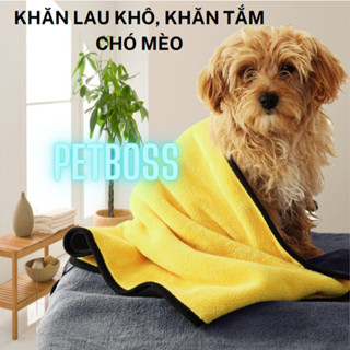 KHĂN TẮM CHÓ, KHĂN TẮM THÚ CƯNG SỢI NHỎ THẤM HÚT TỐT, KHĂN LAU KHÔ CHÓ MÈO, PHỤ KIỆN THÚ CƯNG