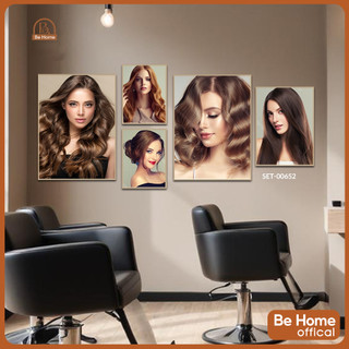  Set 5 Tranh Dán Tường Trang Trí Salon Tóc Nam Nữ Tranh Dán Tường Decor Giá Rẻ Kèm Băng Keo 2 Mặt -BeHome Decor 