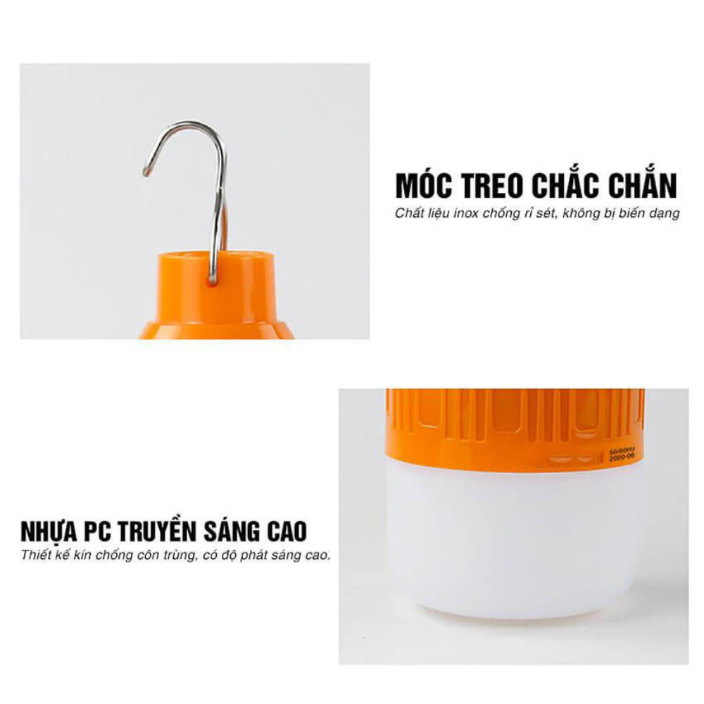Bóng Đèn LED Tích Điện Công Suất 100W Chống Nước - Đèn LED Có Móc Treo Tiện Lợi (DIDOOGLT) | BigBuy360 - bigbuy360.vn