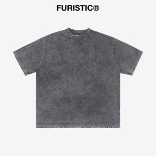 [HỎA TỐC] Áo thun wash dáng boxy cotton làm rách thủ công / FURISTIC® DESTROY WASH