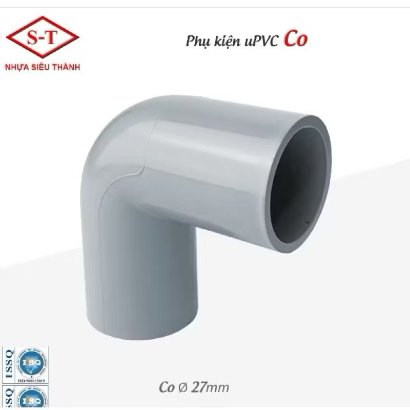10 Cái Co, Cút, Co Góc Vuông 90 độ phi 21, 27, 34, 42, 49, 60mm. Hàng Chính Hãng - Nhựa Siêu Thành (