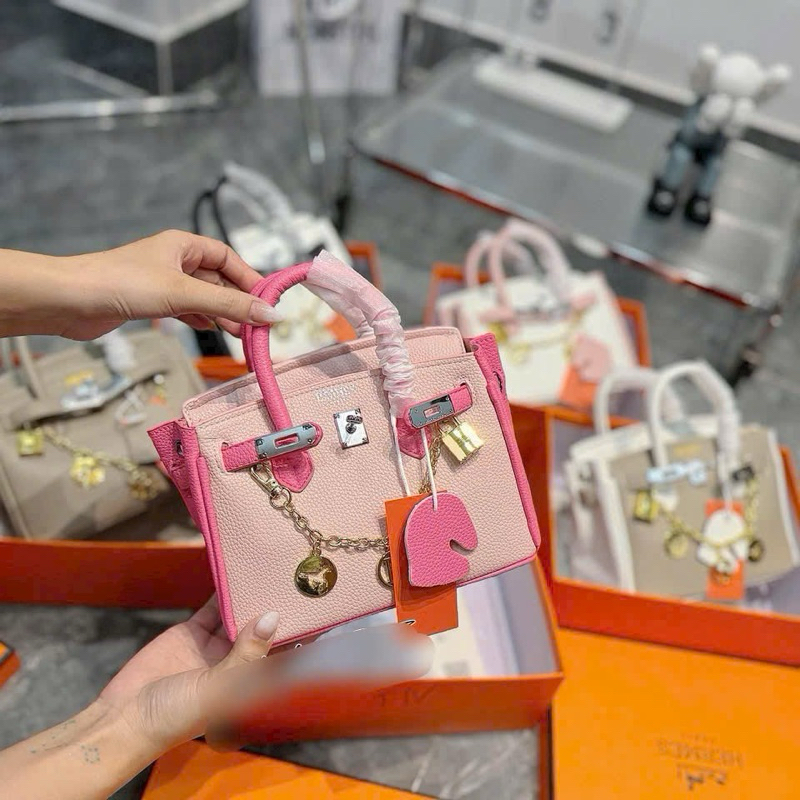 Túi xách bơ kin size 20 tag bạc vừa DT k box siêu xinh