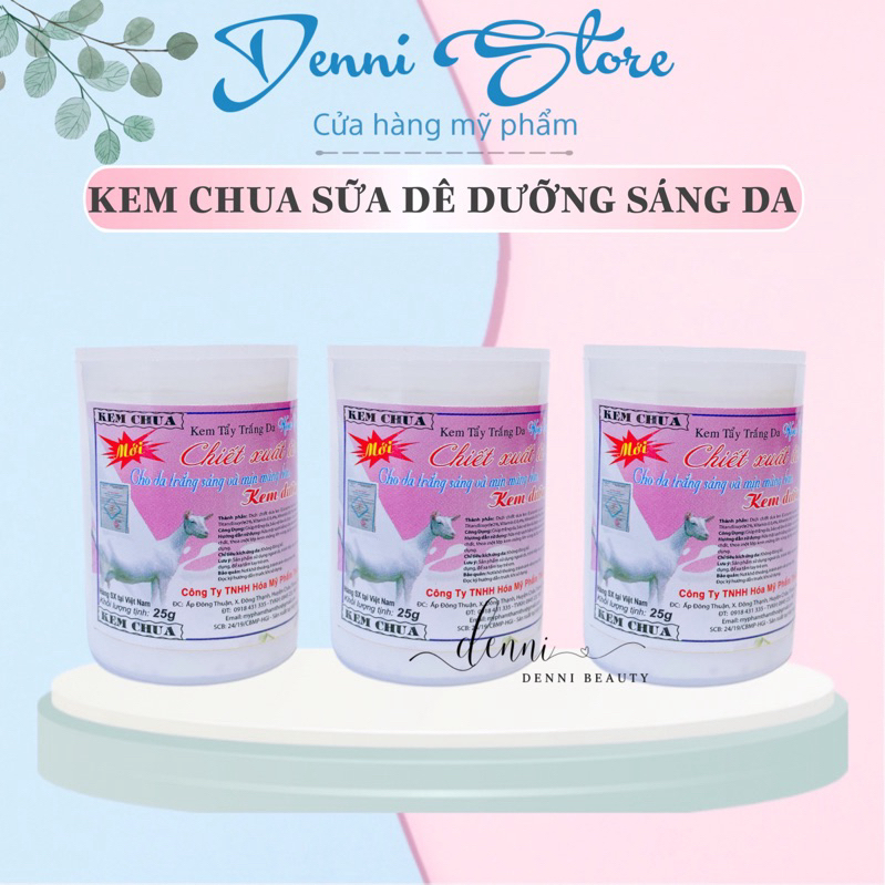 03 Hộp Kem Chua Sữa Dê Dưỡng Trắng Da Body - Kem Kích Trắng Sữa Dê - mỹ phẩm Denni