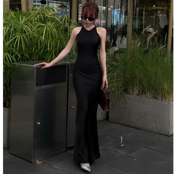 Đầm lụa Yếm dáng dài  ko dây kéo, lụa cao cấp Tô Châu, Size SML, giãn nhẹ ( LUA-7099) | BigBuy360 - bigbuy360.vn