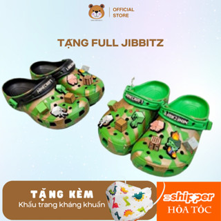 Dép sục cross bé trai mine craft dư xịn, đế mềm êm chân, sục sục bé trai tặng full charm - Hàng chính hãng