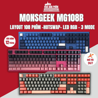 [Hàng Sẵn] Bàn phím cơ không dây Akko monsgeek mg108b 3mode , layout 108 phím , led rgb , hotswap , ful foam