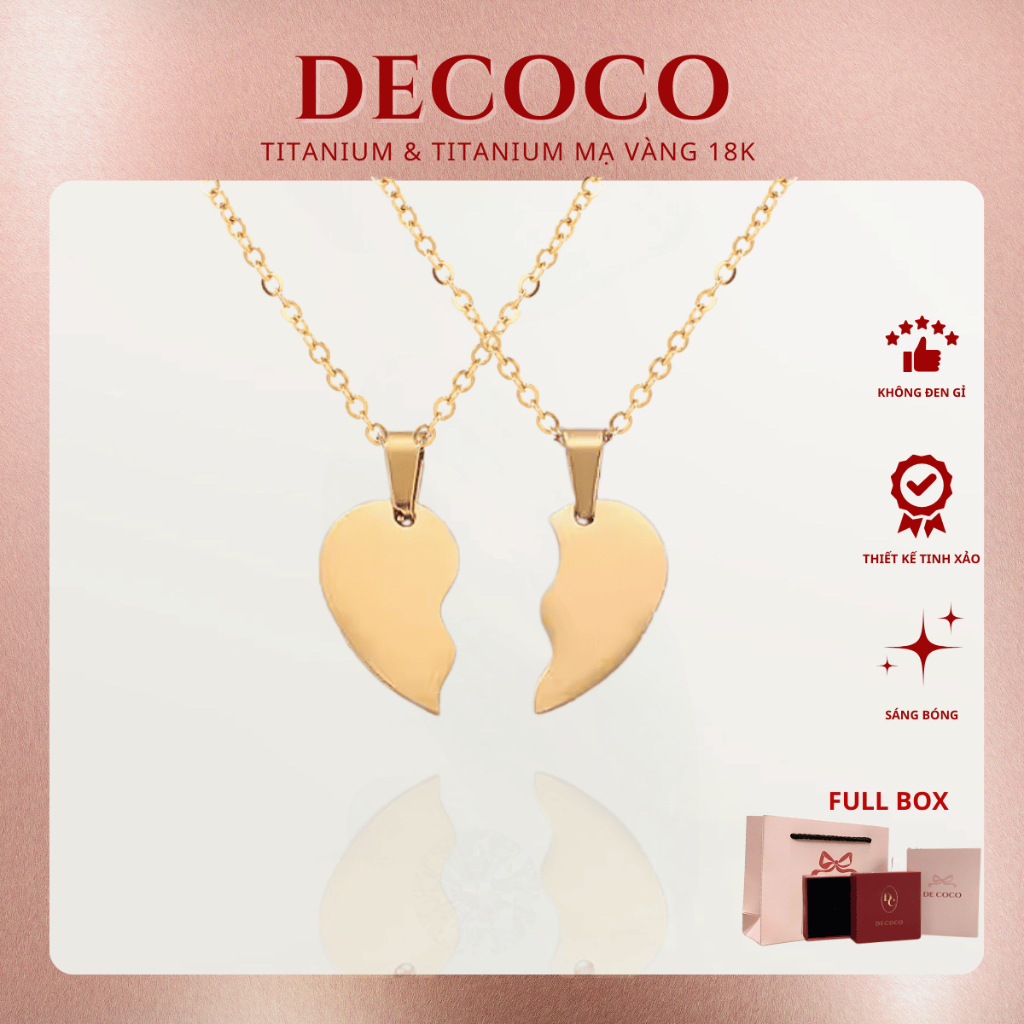Dây chuyền nữ DECOCO ACC Be Mine hình trái tim ghép đôi DECOCO ACC ACCESSORIES