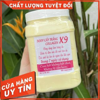  Kem cấy trắng da body collagen x9 hủ 1 kí trắng da sau 7-10 ngày  