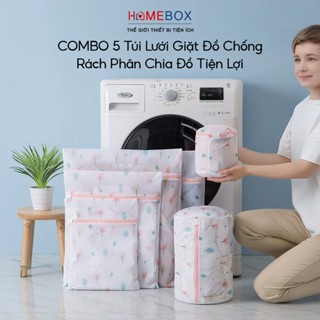 COMBO 5 Túi Giặt 3 Lớp Cho Máy Giặt, Túi Lưới Giặt Quần Áo Đồ Lót, Tất Vớ Có Khoá Kéo Tiện Dụng