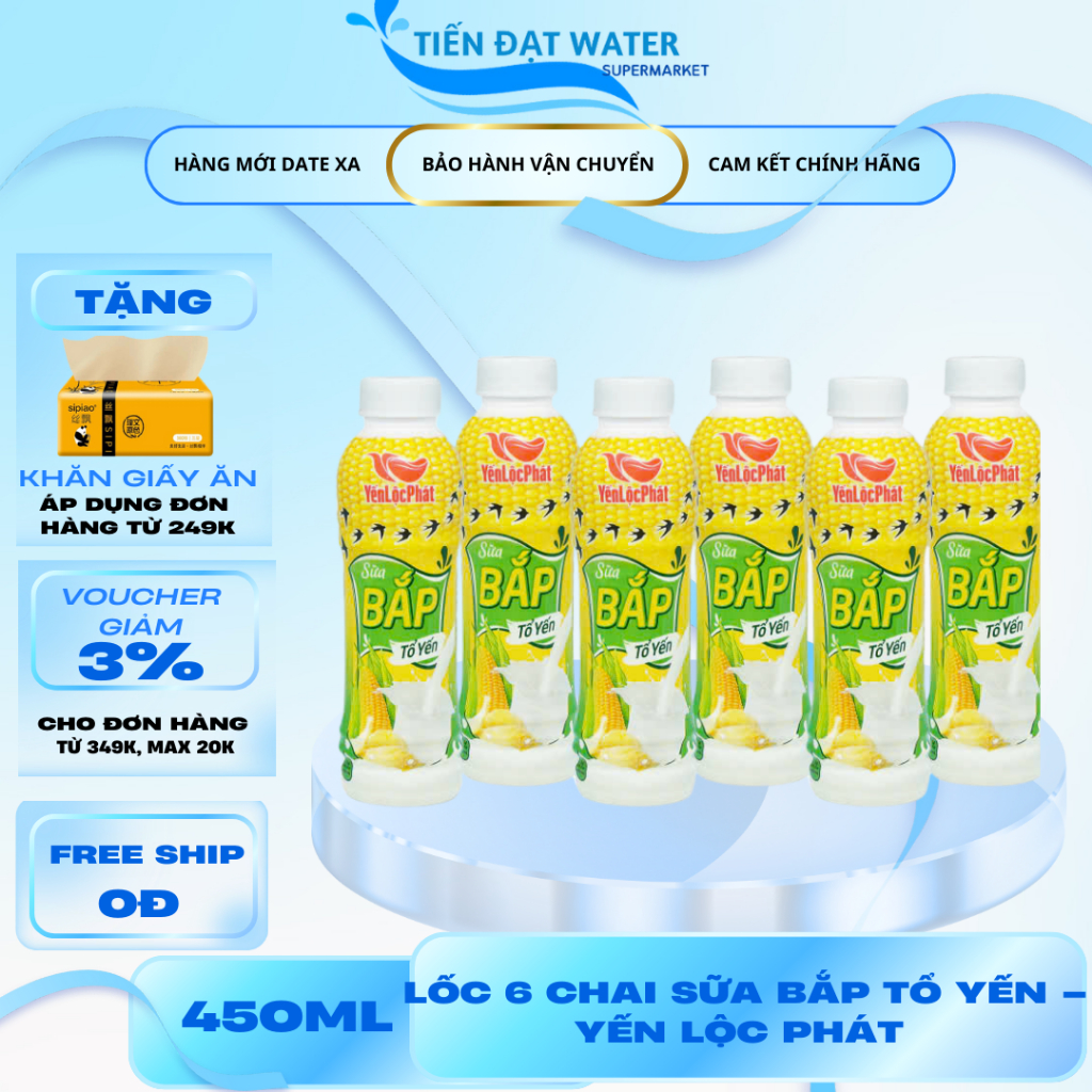 Lốc 6 Chai Sữa Bắp Tổ Yến - Yến Lộc Phát Chai Nhựa 450ml –  Tổ Yến/Sữa Bắp