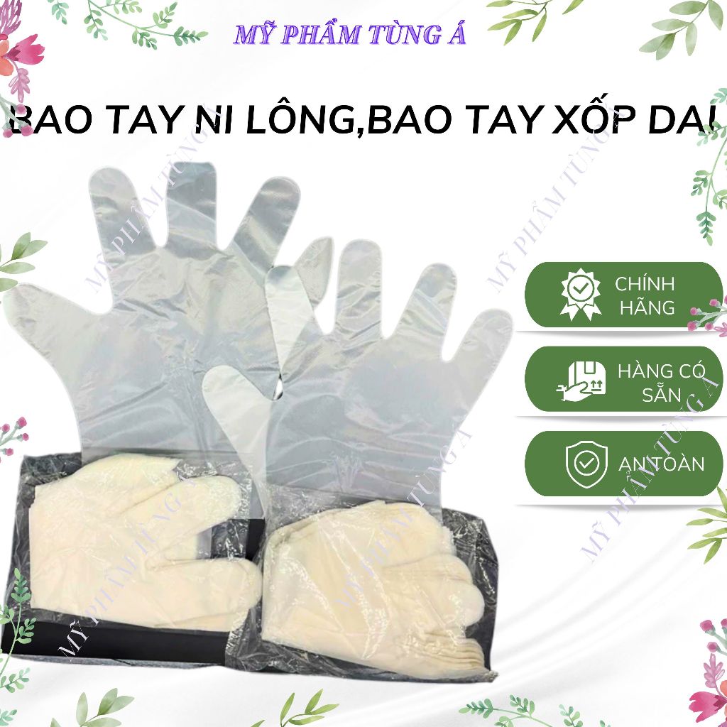 💥SĨ LẺ💥Găng Tay-Bao Tay Ni Lông Xốp HDPE 100g – Dai Chắc, Không Thấm Nước