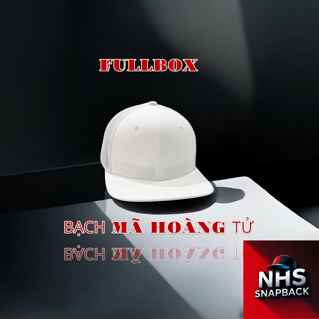 Nón Snapback Fullbox  Full Trắng Cuốn Hút White.