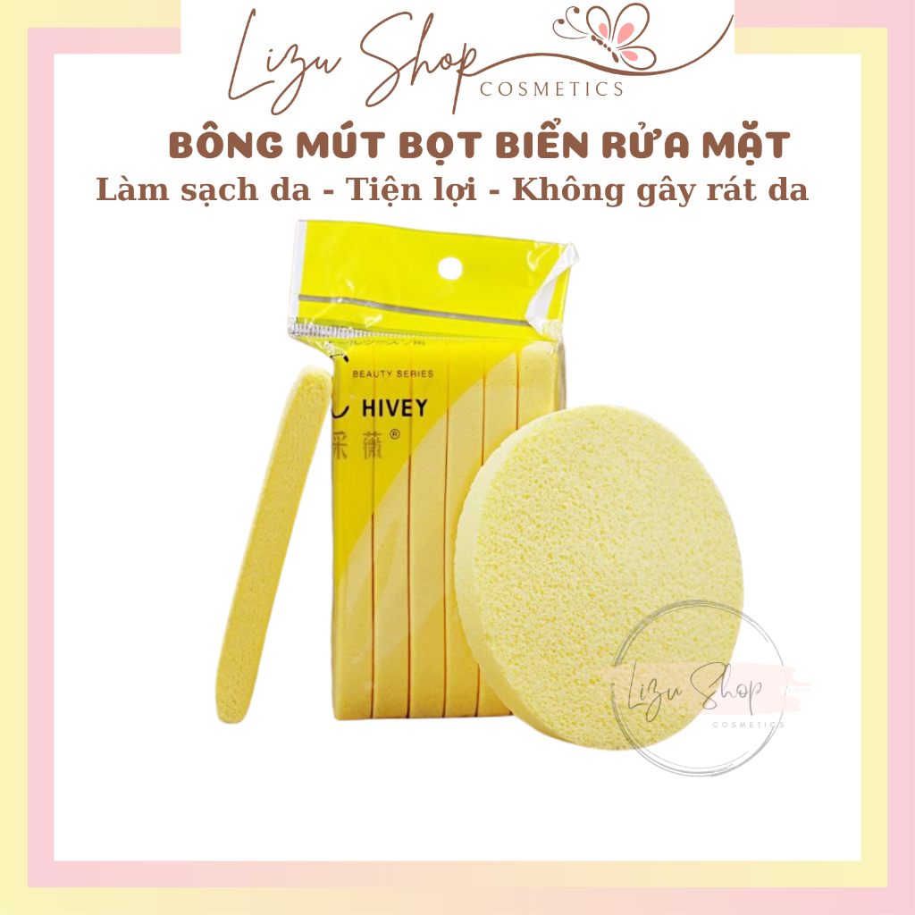 Bông nở rửa mặt Chivey 12 miếng (Mút nở rửa mặt bọt biển)