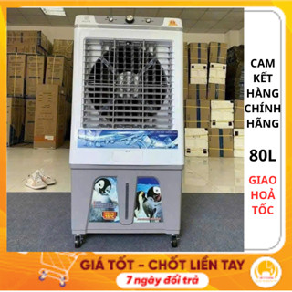 Quạt hơi nước 80L inventer lõi đồng chạy êm, Quạt điều hoà 80 lít 45L máy làm mát không khí