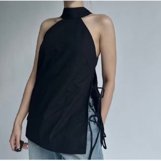  Áo cổ yếm xẻ sườn buộc dây cá tính có bigsize 40kg-120kg 