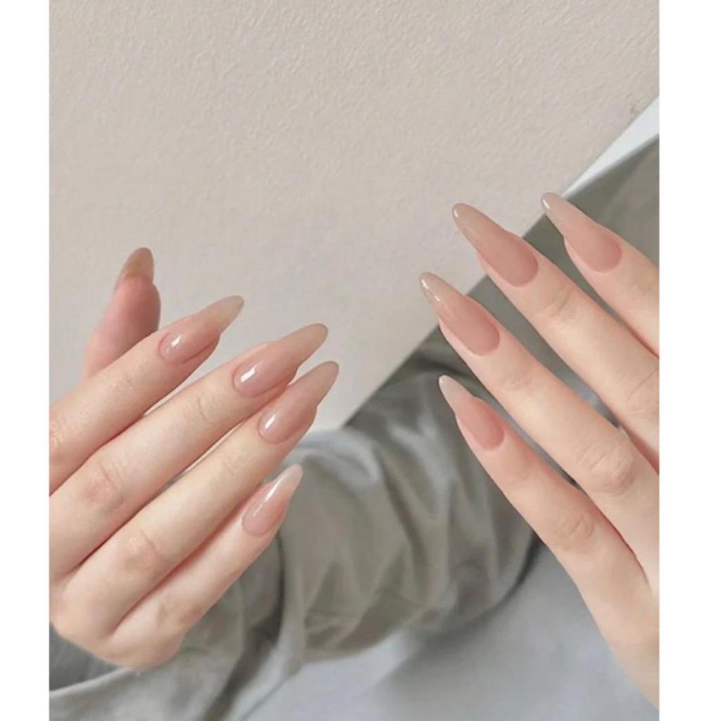JuliaNailbox Mã 302 Thạch nude Móng tay giả thiết kế thủ công, sơn gel ( tặng kèm keo, miếng dán, dũ