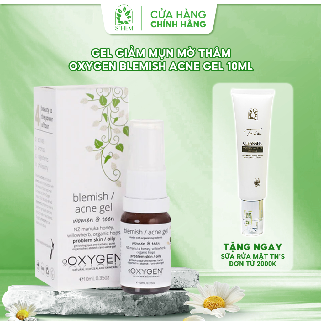 Gel giảm mụn mờ thâm OXYGEN Blemish Acne Gel 10ml
