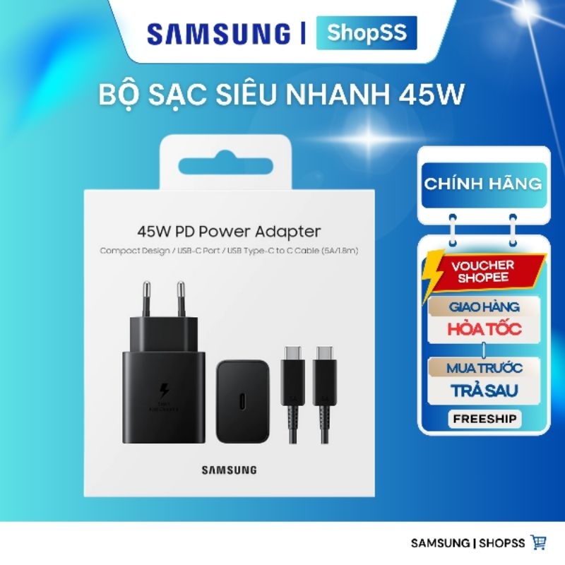 Sạc siêu nhanh Samsung 45W PD Power Adapter ( EP-T4510 / EP-T4511N ) - Hàng chính hãng