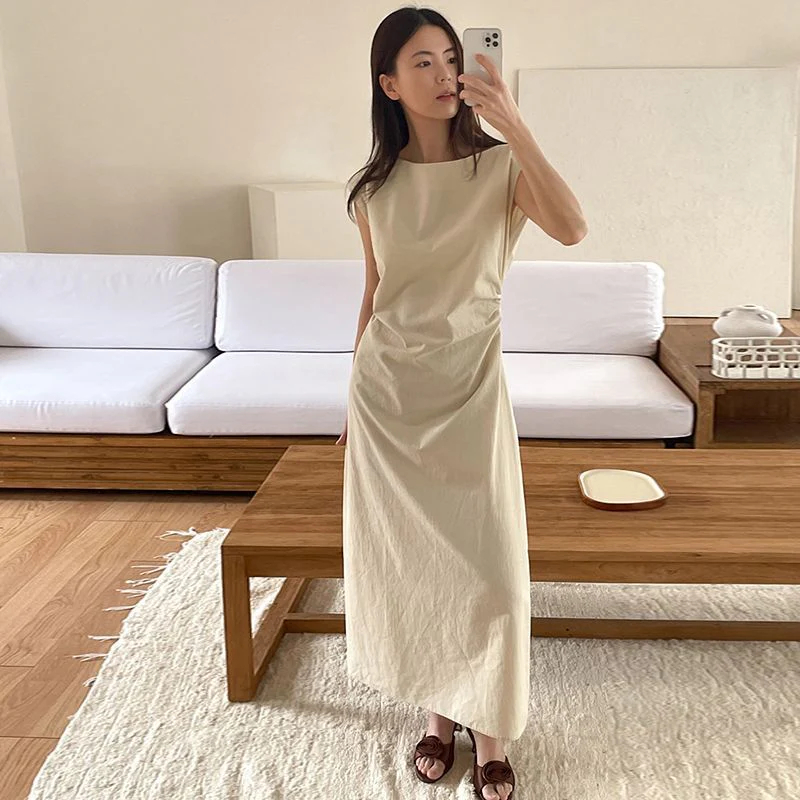 ACME - Váy Linen Boat Neck - Korean Style - Spring Season