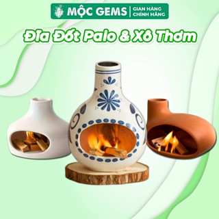 Lò Gốm Sứ Dùng Đốt Palo & Xô Thơm Mộc Gems Dùng Thanh Tẩy Nhà Cửa