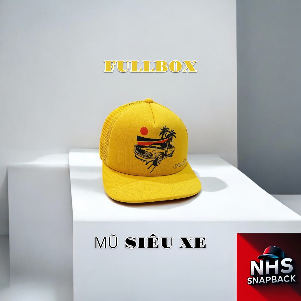 Nón Snapback Fullbox Đẳng Cấp Siêu Xe Full Vàng CAR001.